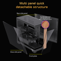 LOVINGCOOL Custom LOGO Fenêtre latérale Full View Gaming PC Case High Air Flow PC Cabinet Gaming Desktop Mid Tower MATX PC Cabinet