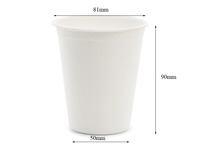 Gobelet en bagasse blanc de 250 ml (8 oz) sans PFAS, avec couvercle, biodégradable, écologique, compostable, jetable, compatible micro-ondes, anti-fuite, pour café