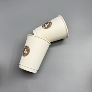 Gobelet en papier écologique jetable avec revêtement PE, logo personnalisé, biodégradable, à paroi simple ou double, pour café ou thé - Product Image 4