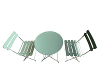 Ensemble bistrot pliable 3 pièces - Table de patio extérieure et 2 chaises, ensemble de conversation peu encombrant pour jardin ou balcon