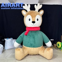Mascotte de cerf gonflable de taille personnalisée de 3m, ballon gonflable en fourrure de renne à vendre