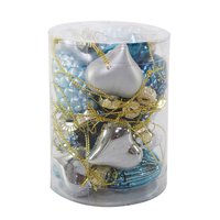 Décoration suspendue pour sapin de noël 7 pièces, pêche, cœur, acorde, pentacle, boule de noël, ornement clair en verre de noël