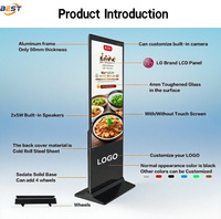 Écran publicitaire numérique LCD intelligent sur pied de 50 pouces avec animation pour centres commerciaux et métros