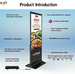 Écran publicitaire numérique LCD intelligent sur pied de 50 pouces avec animation pour centres commerciaux et métros - Product Image 2