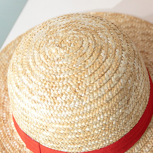 Sombrero de Paja Ecológico Amarillo <span class=keywords><strong>con</strong></span> Cinta para Cosplay de Anime, <span class=keywords><strong>Gorra</strong></span> Parasol para Playa, Viajes al Aire Libre y Uso Casual - Product Image 2