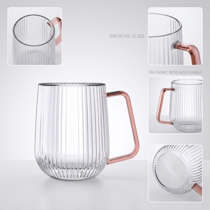 Tasse à café en verre borosilicate à double paroi Emode avec poignée colorée, 350 ml, compatible micro-ondes et lave-vaisselle, design moderne - Product Image 5