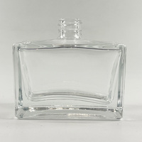 Flacon de parfum rectangulaire de luxe 50 ml en verre, élégant, vide, en cristal, rechargeable pour voyage avec pulvérisateur à pompe