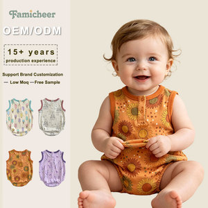 Tutina per Bambini con Stampa Cartoon, Pigiama Senza Maniche per Neonati, Leggero in Cotone, Protezione Pancia Antivento - Product Image 1