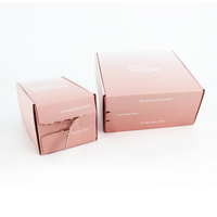 Boîte postale d'emballage en carton ondulé à fermeture éclair recyclable écologique personnalisée boîte d'expédition de vêtements rose auto-adhésifs à bande déchirable d'étanchéité