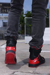 Bottes de moto en cuir pour homme, style sneakers, hautes, pour un usage quotidien décontracté - Product Image 6