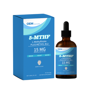 OEM/ODM Private Label 5-MTHF Drops L Methylfolate 15mg Plus Methyl B12 <b>Vitamin</b> B9 B12 Supplement - Product Image 1