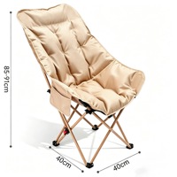 Chaise de camping pliable moderne et confortable en tissu Oxford rembourré, réglable sur quatre niveaux, pour jardin, parc et extérieur
