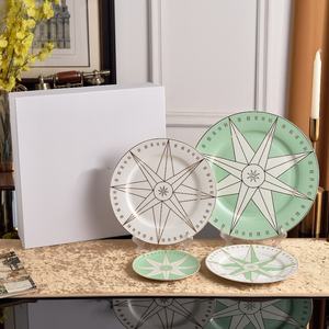 Hot Selling Lucky Star Compass Series Gold Plated 9 Inch Salad Bowl Sets High End Light Luxury European Western Dishwasher - Product Image 2