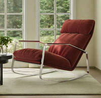 Owen Freizeitstuhl mit Schaukelfunktion, Wabi-Sabi-Stil Relaxsessel, Faulenzerstuhl für Wohnzimmer & Schlafzimmer