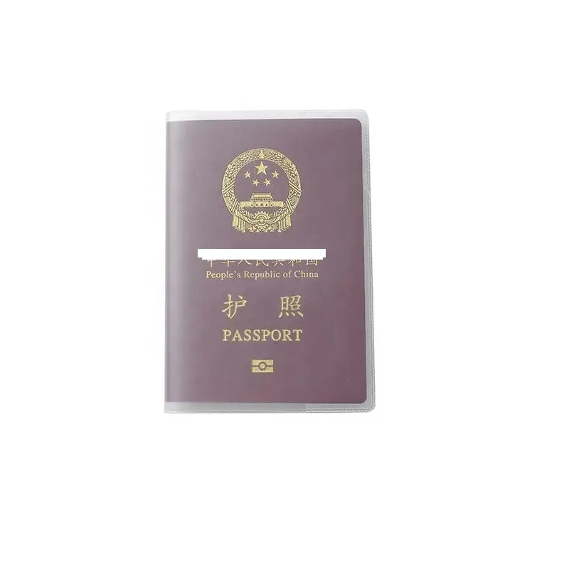 Özel temizle şeffaf plastik pvc pasaport kapağı su geçirmez korumak için baskı ile seyahat pasaport tutucu promosyon