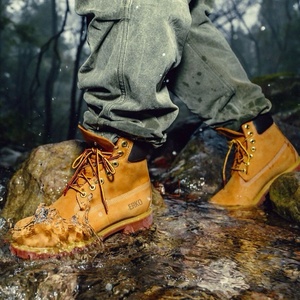 Wholesale Men's Brown Ankle-Height Work <b>Boots</b> Winter Outdoor Safety Comfort Construction Shoes Genuine Leather Lace-Up Autumn - Product Image 2