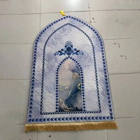 Wholesale Custom Size Print Color logo Rug Luxury Muslim Prayer Mat Gift Set