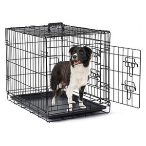 Perreras para perros de doble puerta, casas, cubierta de jaula para perros, jaulas de contorno de Metal plegables para cachorros y gatos - Product Image 6