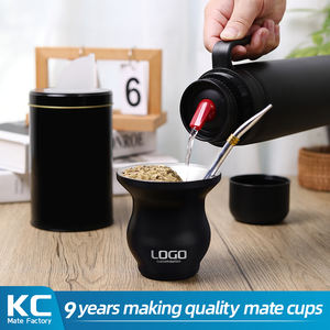 Personalizable de boca ancha de doble pared con aislamiento al vacío de acero inoxidable <span class=keywords><strong>Yerba</strong></span> Mate café taza de té sostenible <span class=keywords><strong>Chimarrao</strong></span> Cuia de Set - Product Image 6