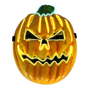 Pafu Halloween néon Led citrouille carnaval fête fournitures fantaisie lueur lumière visage drôle <span class=keywords><strong>masques</strong></span> - Product Image 5