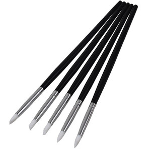 Juego de 5 pinceles para decoración de uñas OEM/ODM, herramienta de plástico hueca para tallar y grabar con fibras artificiales para cerámica blanda y arcilla - Product Image 1