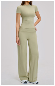 Conjuntos de <span class=keywords><strong>Yoga</strong></span> Personalizados al por Mayor con Logotipo, Ropa Deportiva de Secado Rápido, Top Deportivo Transpirable, Leggings Acampanados para <span class=keywords><strong>Yoga</strong></span>, Ropa de Gimnasio - Product Image 3