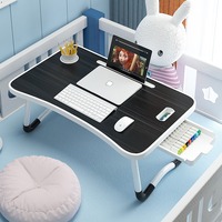 Table pliante en bois pour ordinateur portable, vente en gros, idéale pour chambre, bureau à domicile, mobilier d'intérieur