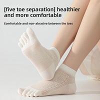 Chaussettes femme à cinq orteils, fines, mi-mollet, printemps-été, en coton peigné, respirantes, anti-transpiration, désodorisantes, en maille, à orteils séparés