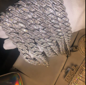 Stylish 925 Sterling Silver Cuban Link Bracelet Lab Grown Diamond Modern Look Fine Jewelry Piece - Product Image 3