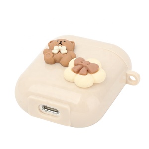 Boucle latérale unique Tpu Design ours mignon accessoires d'écouteurs étui de protection d'écouteurs sans fil avec Bracelet en perle - Product Image 5