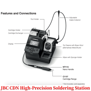 Nuevo producto JBC CDN <span class=keywords><strong>NT115</strong></span> Nano mango incluido Estación de soldador de alta precisión integrada para aplicaciones de microsoldadura - Product Image 3