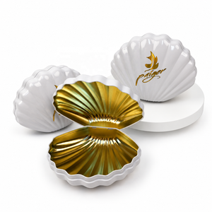 Boîte en métal personnalisée en forme de coquille, emballage cadeau en métal pour bonbons, chocolats, bijoux, cosmétiques, rangement - Product Image 3