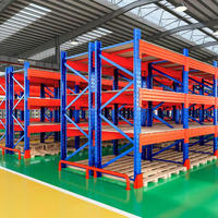 Étagère de stockage de palettes en acier robuste, revêtement en poudre, 3 niveaux, résistante à la corrosion, rayonnage industriel pour entrepôt