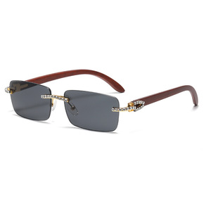 Lunettes de soleil rectangulaires demi-cerclées UV400, protection solaire tendance, unisexe adulte 2025 - Product Image 4