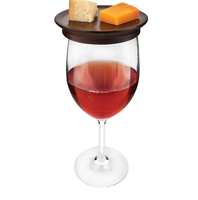Assiettes en bois pour le dîner de la Saint-Valentin Verre à vin Charcuterie Topper Sous-verres en bois Verre Topper Vin Roller Coaster pour apéritif