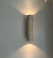 Applique murale en travertin naturel, éclairage bidirectionnel haut/bas, finition bronze foncé, 110-240V, luminaire mural moderne en pierre pour villa et hôtel