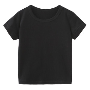 T-shirts unis pour enfants TS163, hauts pour garçons, filles, bébés, tout-petits, vêtements en coton de couleur unie, blanc, noir, t-shirt uni pour enfants - Product Image 4