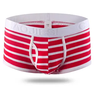 Custom Low Price Pure Cotton Stripe Open Pocket Men Tight Extra Large Boxer Underwear