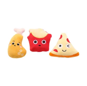 Cat toy plush cute food shape containing catnip sound paper to get high and boring nibble pet supplies