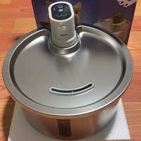 Fontaine à eau automatique luxueuse en acier inoxydable pour chats et chiens, avec capteur de mouvement, rechargeable par USB, batterie 5000 mAh, capacité 3,2 L