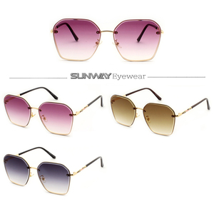 Gafas de Sol de Lujo con Marco Metálico Poligonal 2025, Protección UV400, Logotipo Personalizado, Marca de Diseñador Sunway M-2506CZ, Moda para Hombre y Mujer - Product Image 2