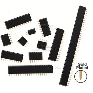 Banhado a ouro fêmea do conector 2pin 3pin 4pin 5pin 6pin 8pin 10pin 12pin 12pin 15pin 20pin 40pin do encabeçamento do passo 2.54mm da única fileira do Pin do MERGULHO 2.54mm - Product Image 1