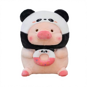 En gros, Peluche Panda <span class=keywords><strong>Cochon</strong></span> Costume, Douce et Réconfortante, avec Coussin Donut, Cadeau Mignon pour Enfants, Coton PP - Product Image 6