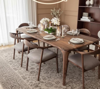 Table à manger en chêne massif américain, design rustique moderne et contemporain, meubles de salle à manger pour usage domestique
