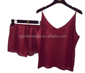 Super suave de <span class=keywords><strong>seda</strong></span> pura de tirantes/corto conjunto de pijamas - Product Image 3