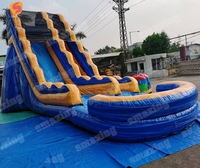 Les toboggans gonflables de qualité commerciale gonflent la piscine de toboggan gonflable pour les enfants adultes toboggan gonflable de palmier