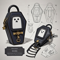 Train fantôme de vampire démoniaque personnalisé Pierre tombale lumineuse Design unique Ita Sac Halloween Itabag Fabricant