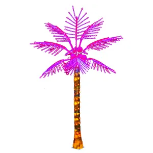 3m户外景观发光二极管人造椰子棕榈树植物装饰品价格美容防紫外线街道公园展示灯