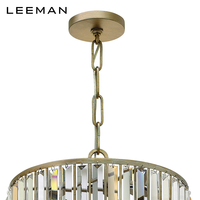 Lustre cylindrique en cristal de luxe pour salon de villa, lampe suspendue LED E12 dorée, hauteur réglable, intensité variable, pour maison, hôtel, bar