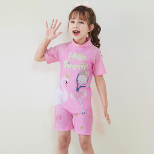 Ensemble <span class=keywords><strong>de</strong></span> <span class=keywords><strong>maillot</strong></span> <span class=keywords><strong>de</strong></span> <span class=keywords><strong>bain</strong></span> 2 pièces pour filles, motif dessin animé, avec short et bonnet <span class=keywords><strong>de</strong></span> <span class=keywords><strong>bain</strong></span> en mousseline, idéal pour le surf - Product Image 3